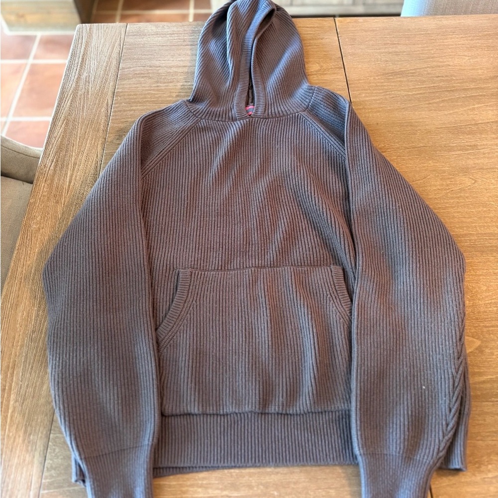 Edikted Gray Knit Hoodie Wynter Sweater Hoodie - Picture 5 of 6